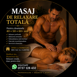 Anunt BARBATI în Vrancea - Masaj de relaxare și erotic exclusiv doamnelor  [1]. 
