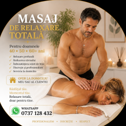 Anunt BARBATI în Vrancea - Masaj de relaxare și erotic exclusiv doamnelor  [1]. 