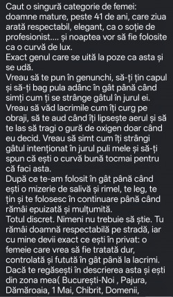 Anunt BDSM FETISH în București - Dominator Experimentat Caută Supusă Devotată  [1]. 
